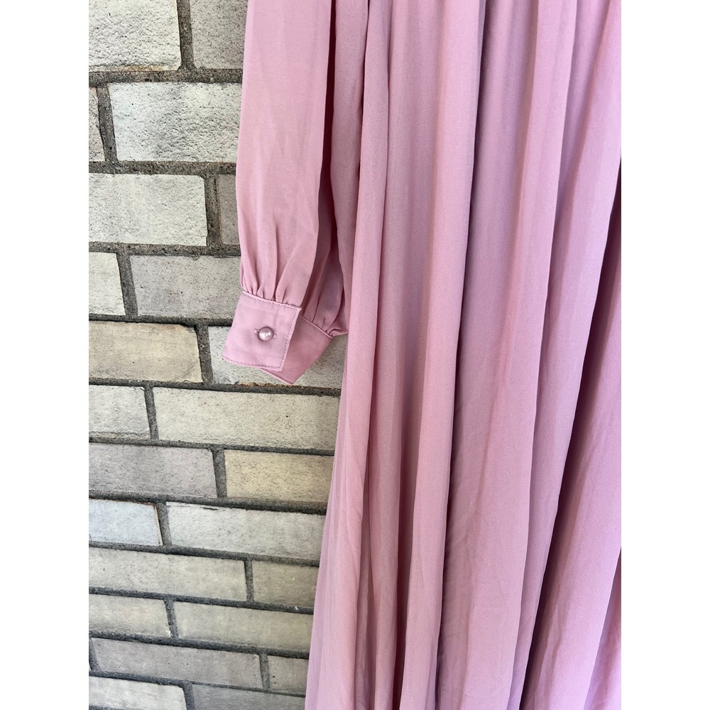 FAERIESTY Pink Lantern Sleeve Floral Chiffon Gown Maxi Dress Formal XL Large - Picture 10 of 11